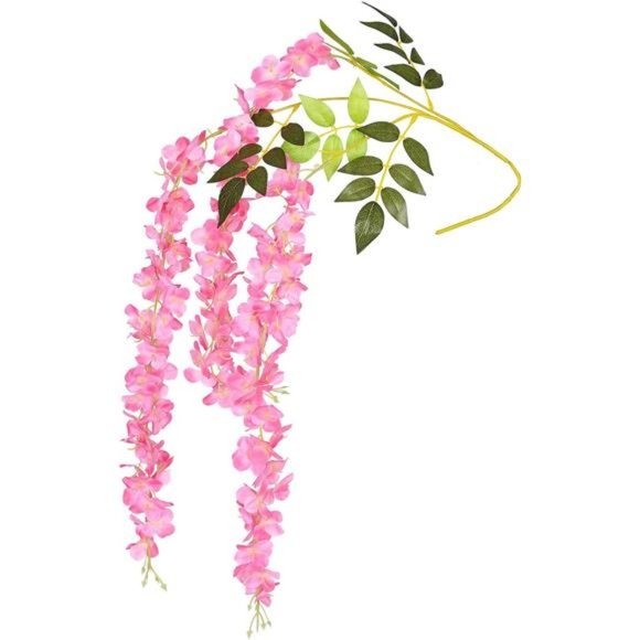 6 Pack Artificial Fake Wisteria Vine Ratta Hanging Garland Silk Flowers String - Picture 5 of 7